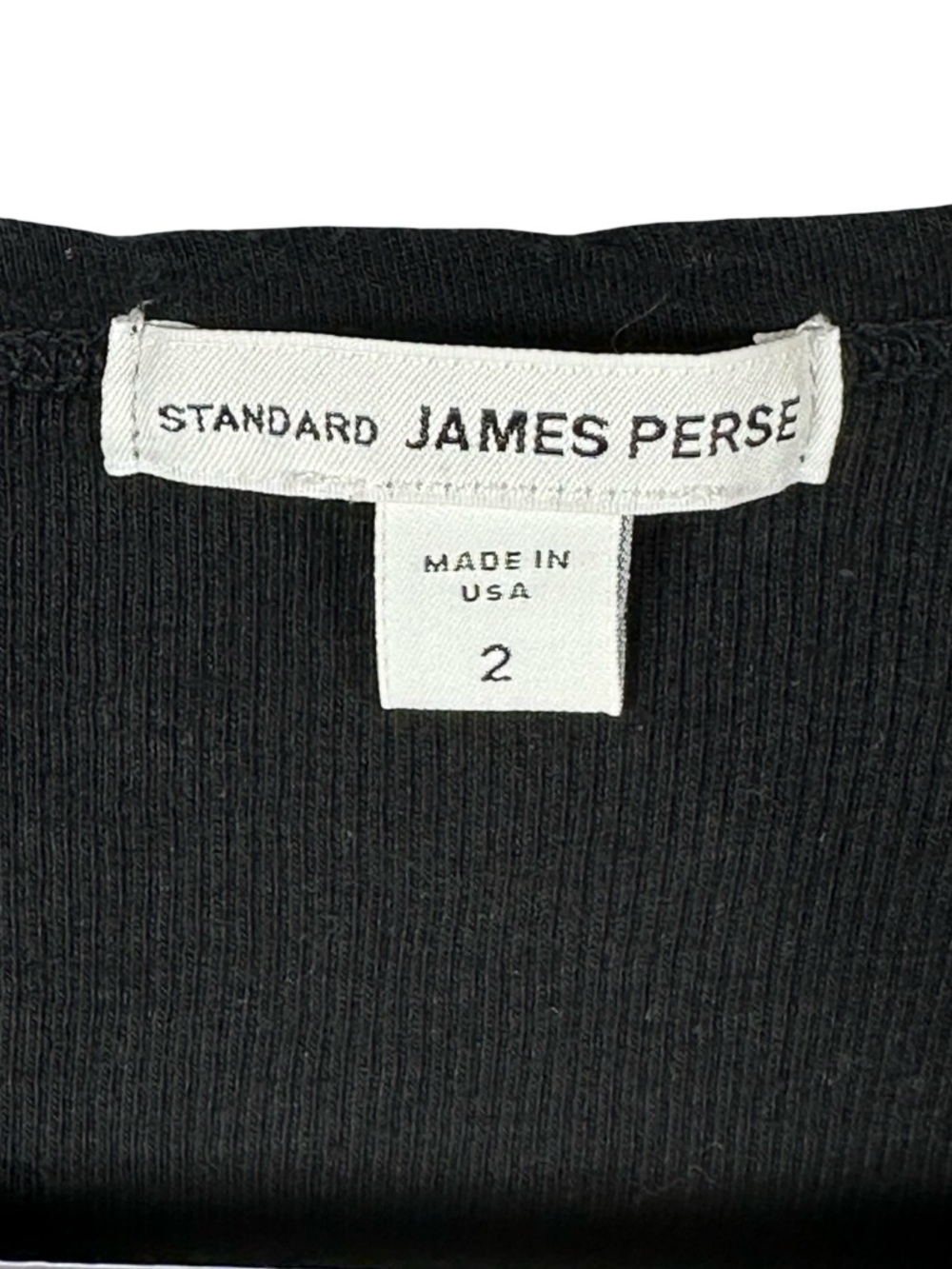 James Perse Standard Ribbed Knit Scoop Neck Solid Black Tank Top Size 2/Medium - Picture 5 of 7